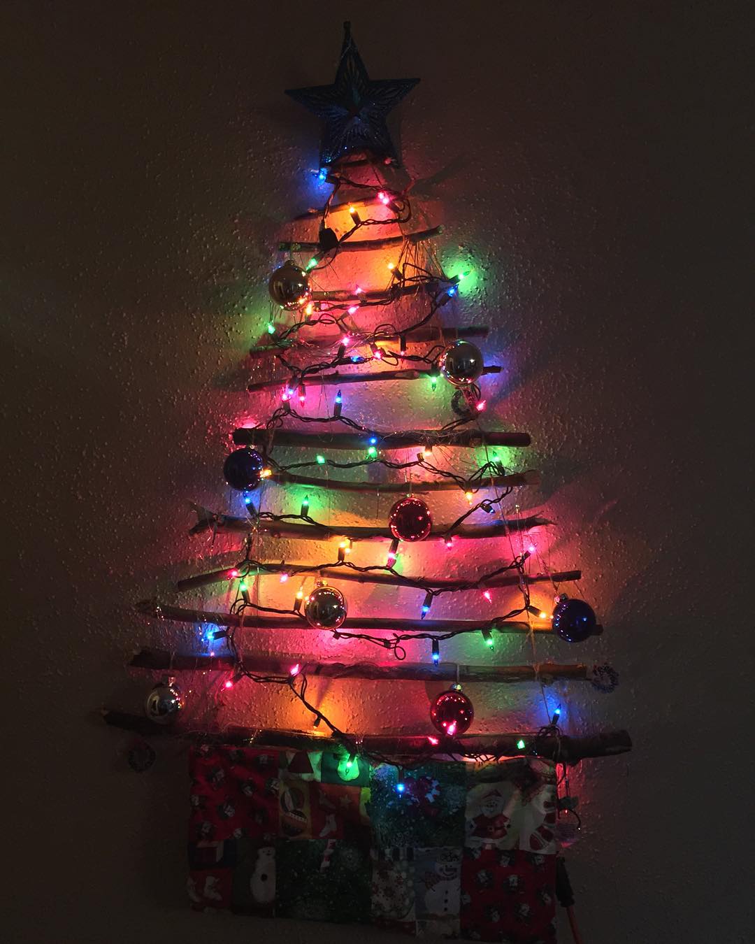 Wall tree for a tiny living room.