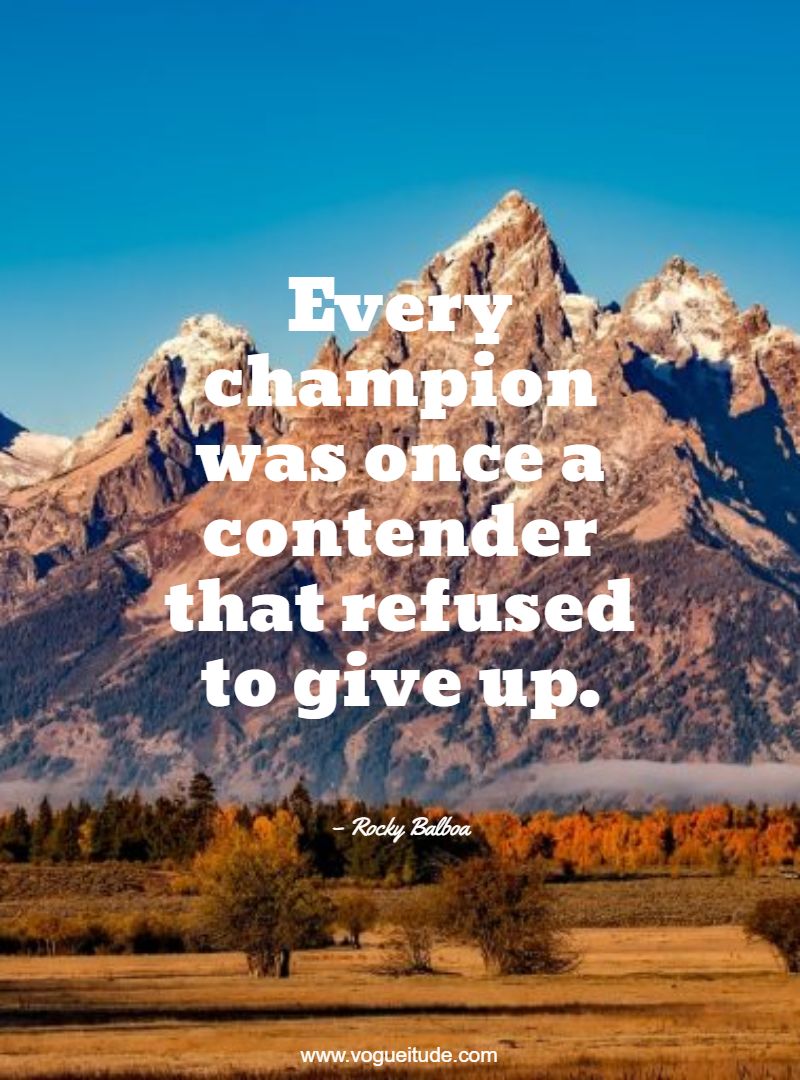 Every champion was once a contender that refused to give up.