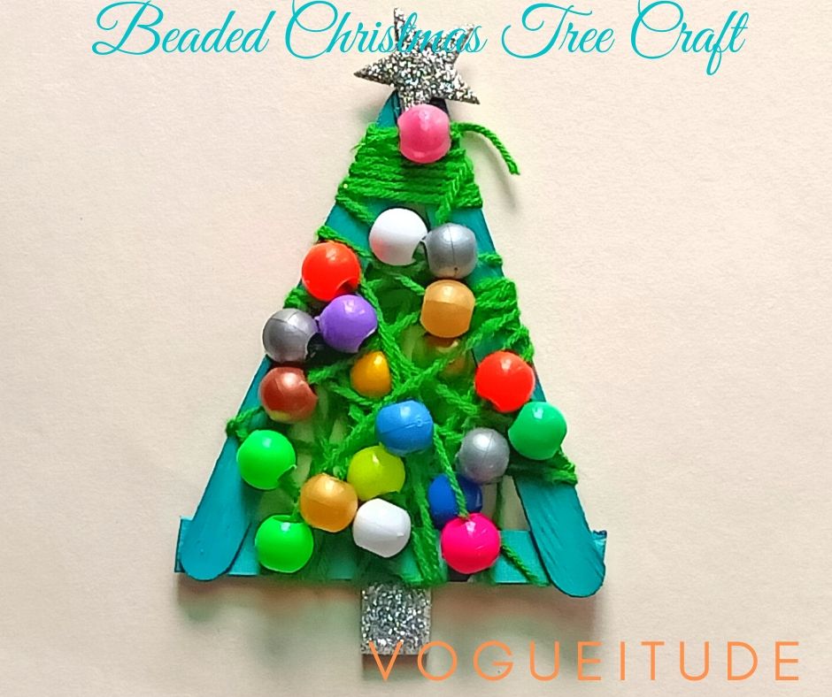 Beaded Christmas Tree Craft – Easy Christmas craft for Kids